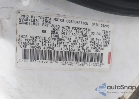 2001 Lexus Rx 300 z USA, uszkodzony, nr VIN JTJHF10U610178780